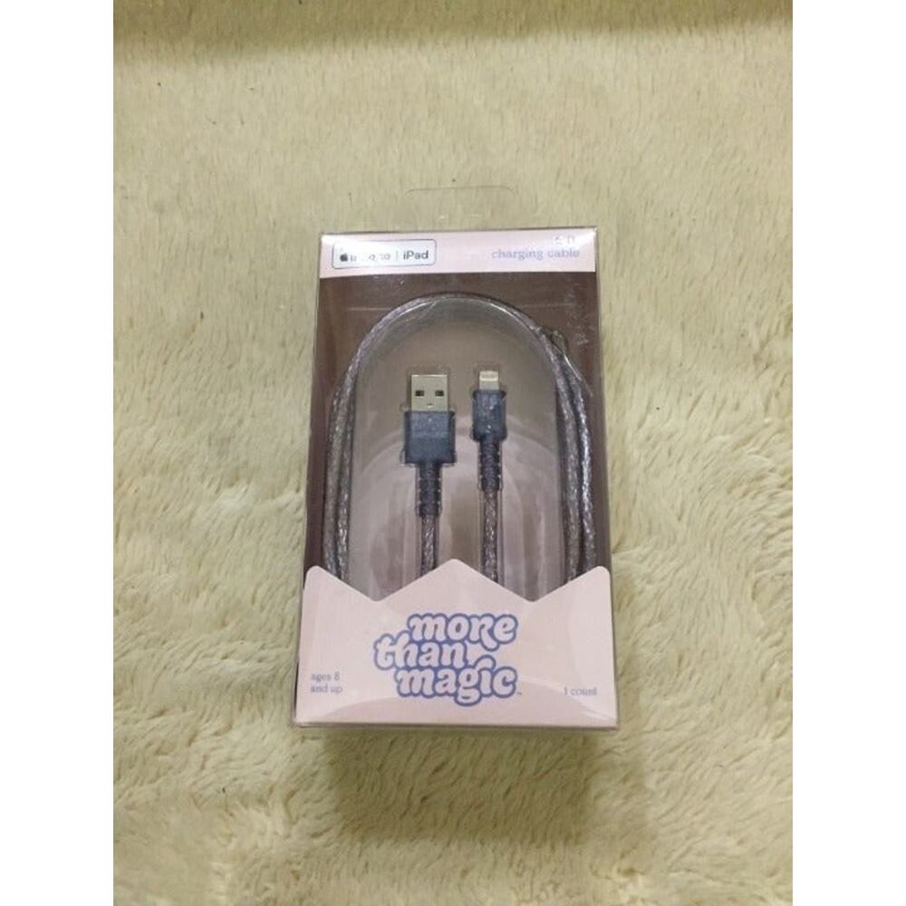 More Than Magic™ 6' Lightning to USB-A Round Glitter Cable- Purple